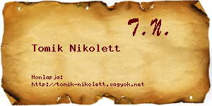 Tomik Nikolett névjegykártya